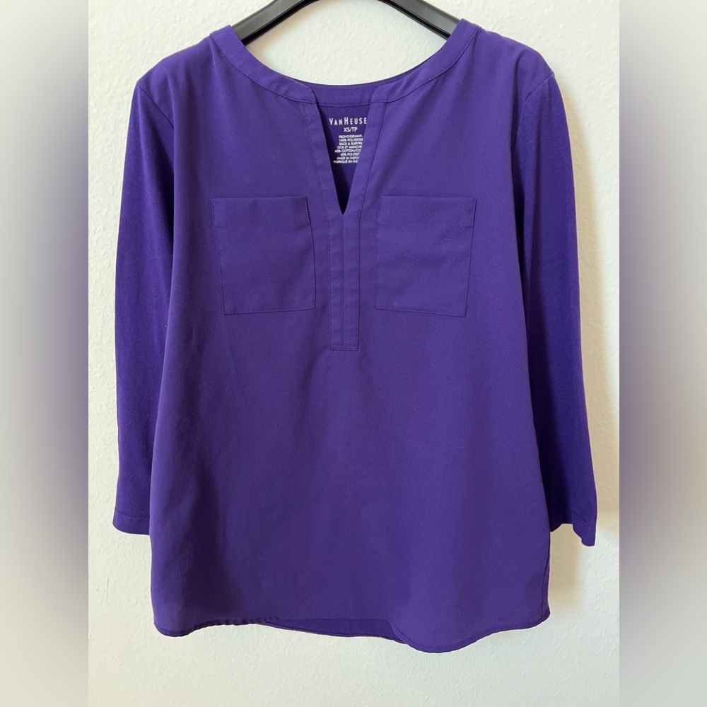 Van Heusen 3/4 Sleeve Top with Pockets Size XS